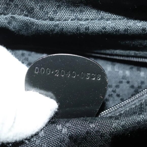 GUCCI Bamboo Hand Bag Nylon 2way Black Silver 000 2040 0538 Auth SW805 - Picture 10 of 16